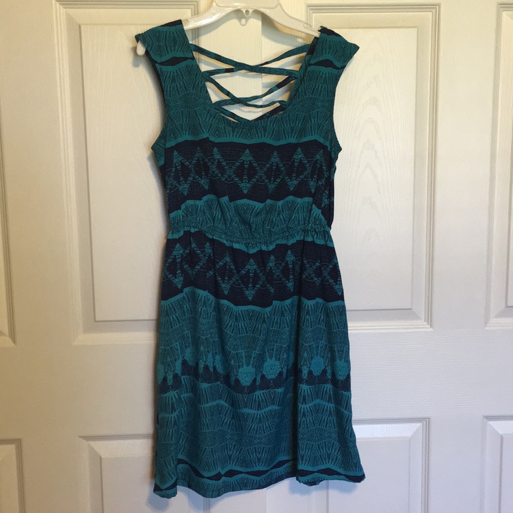 Blue polyester dress